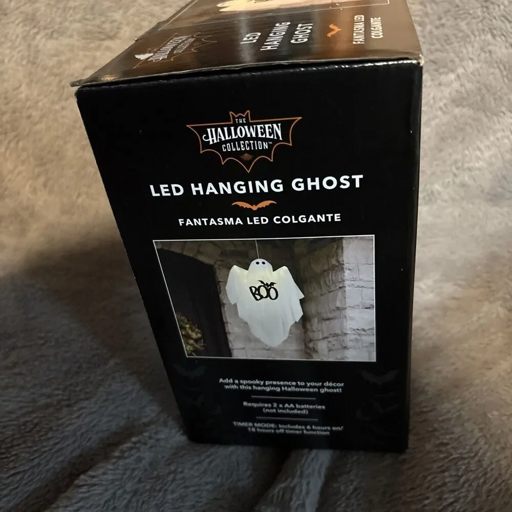 Halloween Indoor Outdoor Decoration LED Hanging Ghost Light Up BOO Party Decor